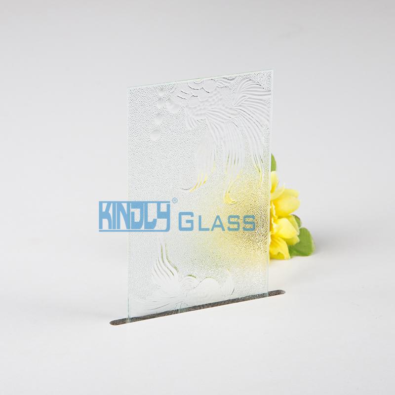 Clear Golden Fish Patterned Glass，China Clear Golden Fish Patterned ...